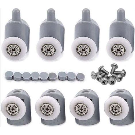 8 Pcs 23mm Galet Rouleau Roulette Roue pour Porte de Douche, Roulettes Coulissantes Porte Salle de Bain (1/4)