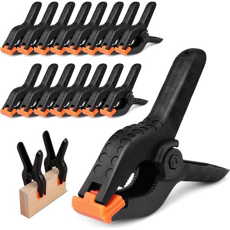 Lot de 20 pinces en plastique pour maintien, noires (1/5)