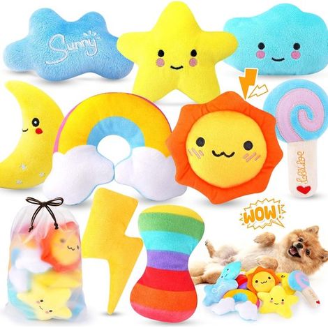 Ensemble de jouets pour chien DOWO - Peluche chien - Peluche chiot - Jouet pour chiot - Peluche pour chien - Jouets pour chien - 9 pièces (1/5)