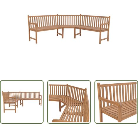 Banc en bois teck -  Banc d'angle de jardin 185x185x90 cm bois de teck solide (1/5)