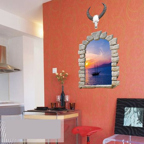 Sticker mural décoratif auto-adhésif et amovible pour murs et paysages, adapté à la décoration de la maison et du bureau (B) (1/5)