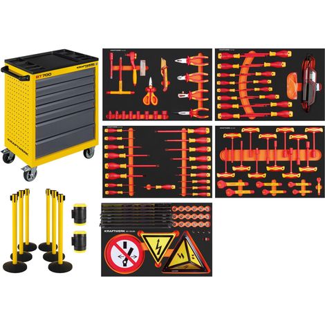 VDE Servante d'atelier BT700, 124 pcs, barrière incluse (1/4)