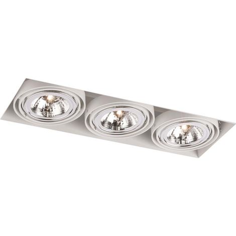 Faretto incasso bianco rettangolare orientabile 3xGU10 Shilo (1/2)