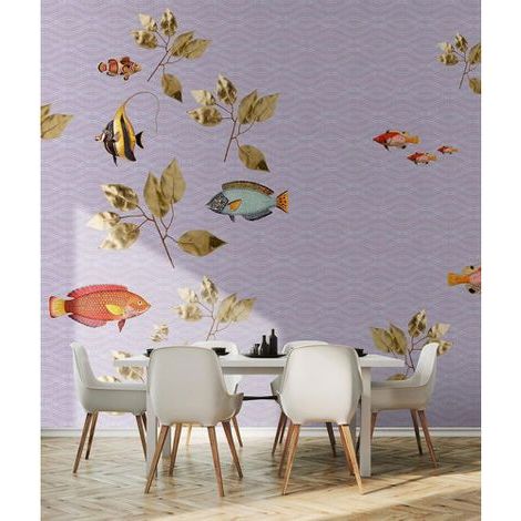 Papier peint panoramique élégant pour bureau Tapisserie panoramique motif animaux originale Papier peint panoramique idéal pour chambre (1/3)
