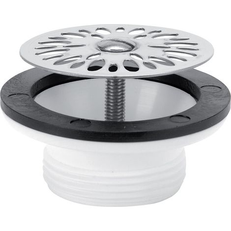 Nicoll – Bonde de lavabo PVC Ø55 avec grille inox – Évacuation rapide – Pour installations sanitaires – Résistante aux produits chimiques (1/6)