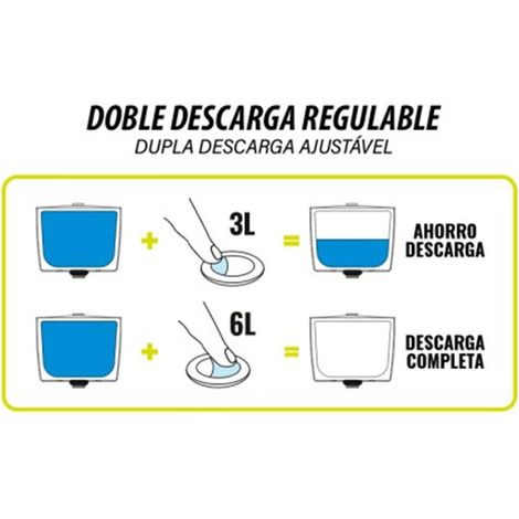 Descargador Doble Pulsador Universal Flutec - Cable Regulable 3L/6L