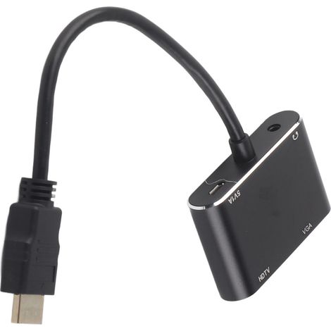 Convertisseur HDMI vers VGA 4K pour Ordinateur, Écran, Vidéoprojecteur - Adaptateur Audio Vidéo Haute Résolution