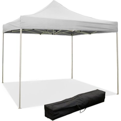 Pérgola Plegable Cerrable 3 x 3 Blanco Cubierta de PVC Impermeable (1/5)