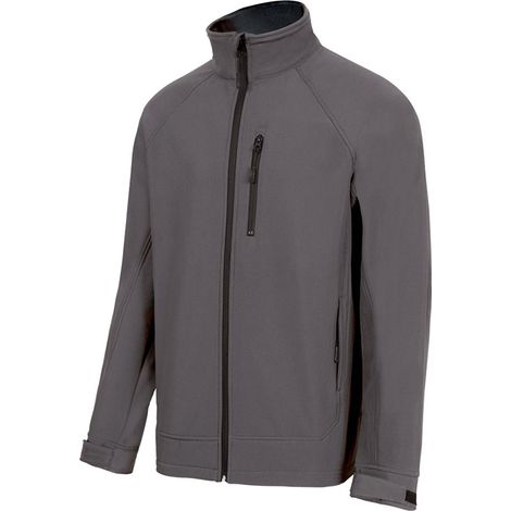 cazadora softshell 206005. triple capa. forro polar. puños con velcro. 5 bolsillos - velilla color ropa gris claro talla m