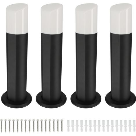 4 bornes éclairage extérieur - Hauteur 45cm - Corps aluminium - étanche IP54 - pour ampoule E27 - Potelets pour allée et jardin (1/5)