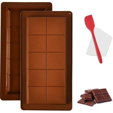 Moule à Chocolat en Silicone, 2 Pièces Moules À Barres De Chocolat De Dubaï, Moule à Chocolat Antiadhésif, Moules à Chocolat Super Profonds pour Barres Protéinées et Énergétiques (1/5)