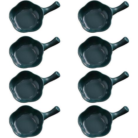 Plats de service compatibles avec les réceptions, plat à ketchup à accompagnement, couleur verte, 11,5 x 7,5 x 2 cm, lot de 8 (1/5)