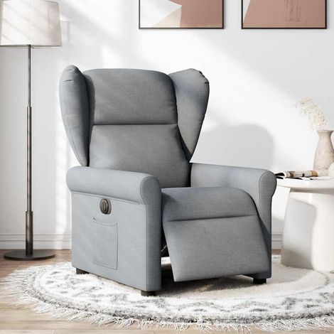 Maison Exclusive - Relaxsessel Elektrisch Hellgrau Stoff