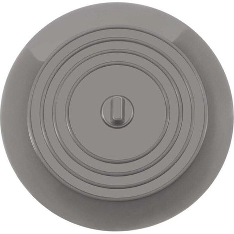 Bouchon de baignoire en silicone, bouchon d'évier, diamètre 15,3 cm, bouchon de vidange universel (1 pièce, gris) (1/4)
