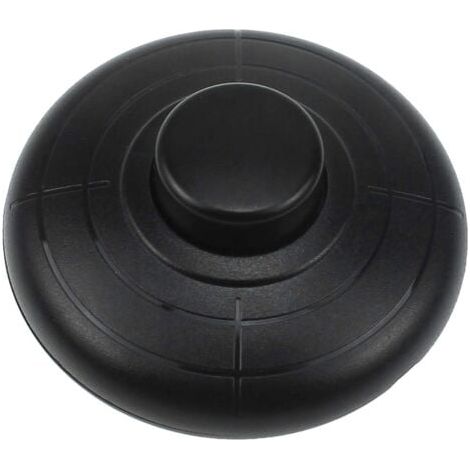 Interrupteur à pied rond 1 pièce - diamètre 70 mm x 31 mm - noir, 250 V/2 A, adapté aux câbles à 2 ou 3 conducteurs, adapté aux lampes de table et lampadaires (1/4)