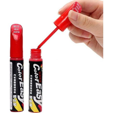 Stylo Retouche Peinture, Stylo Réparation des rayures Auto, Anti Rayure pour Carrosserie Moto Voiture Vélo, 2 Pièces (Rouge)