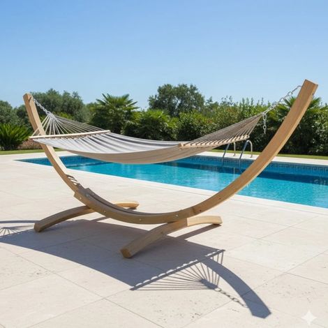 Amaca da Giardino Autoportante Legno Pino Impregnato 9x9cm - Made in Italy, Naturale (1/5)