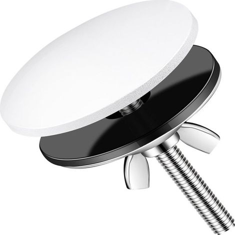 Couvercle d'évier, 5 cm en acier inoxydable, couvercle de trou d'évier, joint d'évier de cuisine, anti-fuite, plug pour trou d'évier (Blanc, 3,5 x 6,5 cm) (1/4)