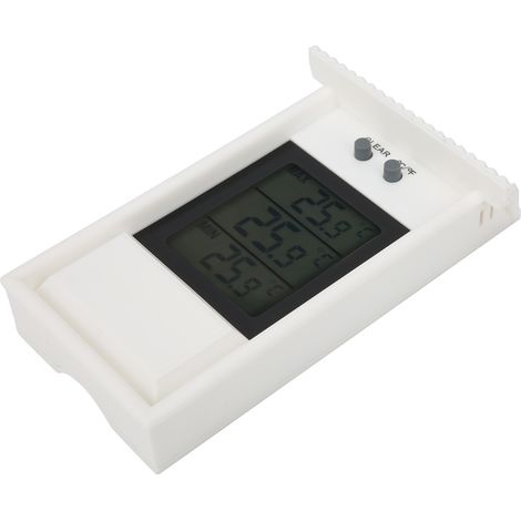 Thermomètre numérique d'extérieur étanche pour jardin, blanc, avec crochet (1/4)