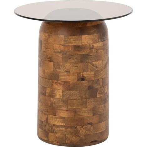 Table d'Appoint en Verre "Perrine" 56cm Naturel (1/4)