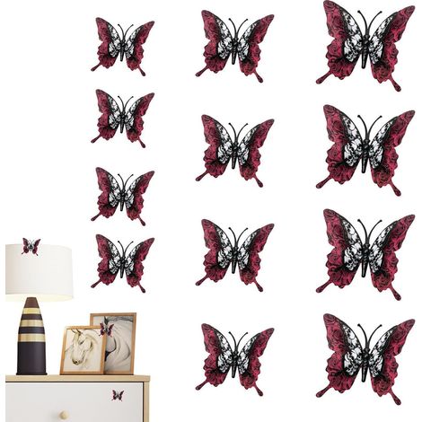Stickers Papillons 3D 12 Décorations de Meubles Halloween Autocollants Muraux De Fête Pour Propriétaires Décorateurs Locataires Réunions Maison Appartement Salon Chambre (1/5)