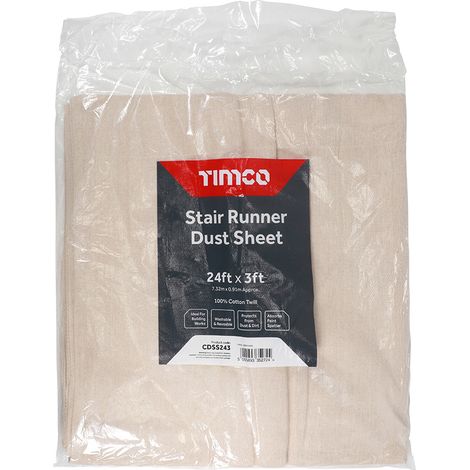 TIMCO Cotton Twill Stair Runner Dust Sheet - 24ft x 3ft