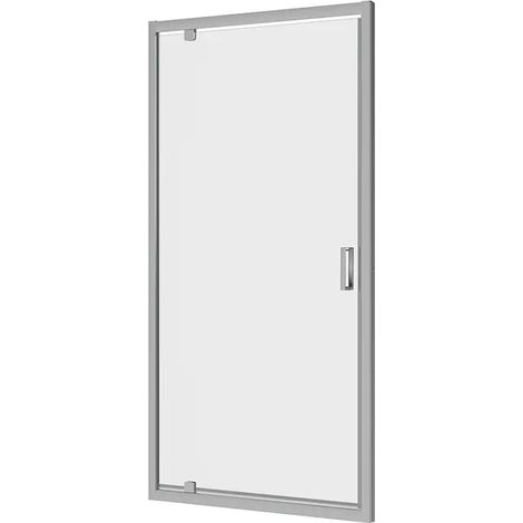 Porte de douche pour niche 70 cm Ouverture à charnière Aluminium Profils Chromés 6mm Verre Transparent Ajustable 67-71 cm h190 - Réversible Mod. Apulia