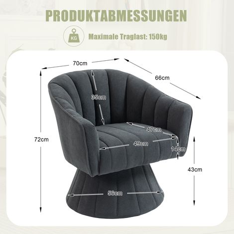 Fauteuil pivotant 360° gris foncé, assise et dossier ergonomiques, accoudoirs enveloppants, piètement stable (1/5)