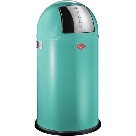 Wesco Mülleimer Pushboy türkis (1/3)