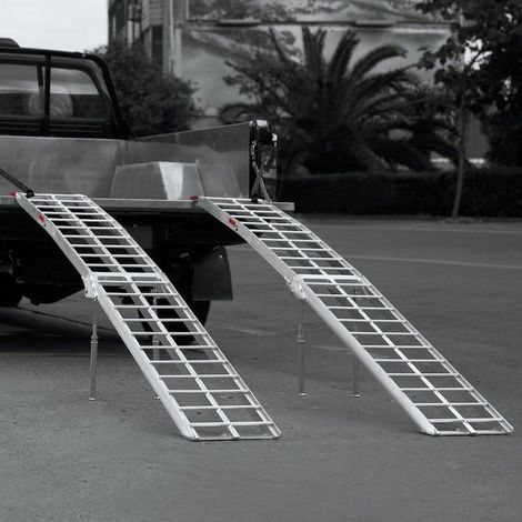 Paire de Rampes de chargement moto pliable 1360 kg 226 cm de long (1/4)