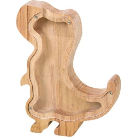 Tirelire en bois en forme de cochon, tirelire animal, tirelire personnalisée, convient aux garçons, aux filles et aux tout-petits (T-Rex) (1/4)