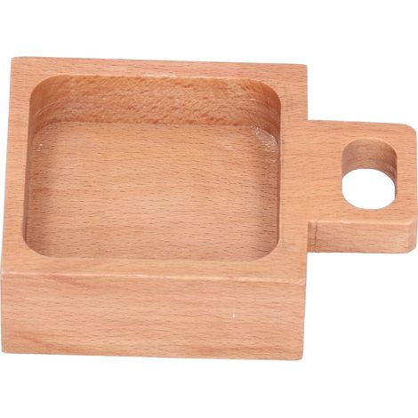 Snackschale aus Buchenholz mit Griff, Mehrzweck-Saucenteller/Behälter für Küche und Garten (rechteckiger Griff) (1/5)