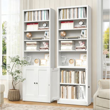 Mobile contenitore in metallo a 5 ripiani con porta, bianco, H 180 x L 60 x P 23,6 cm DESVIAE (1/5)