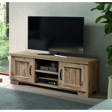 Meuble TV contemporain 160 cm chêne canyon Sirocco (1/5)
