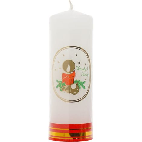 Candela di Natale, grande con la scritta Buon Natale