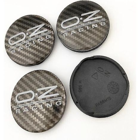 4 cache-moyeux de 62 mm pour jantes Oz Racing M595 en alliage Oz, coloris noir carbone. (1/4)