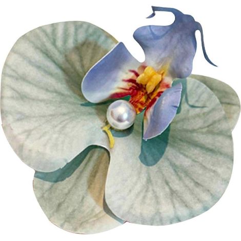 Pince à cheveux en forme de fleur de phalaenopsis, fausse fleur en soie, épingle à cheveux légère-Green
