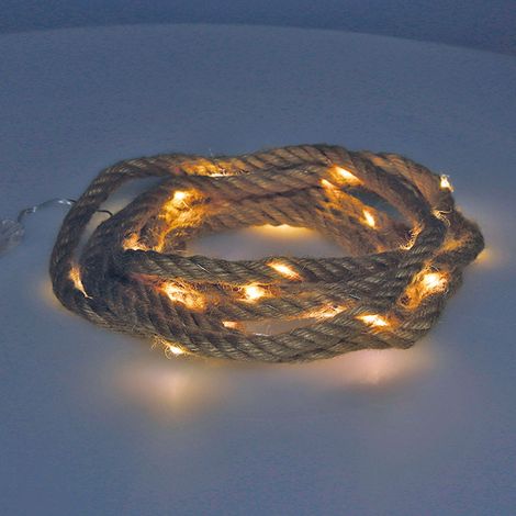 PROGARDEN guirnalda cuerda yute luz calida 3 m 30 leds , Guirnalda cuerda tute luz calida 3m 30 ledsMarca ExcellentGuirnalda a pilas fija 30 microleds cuerda de yute luz bl (1/2)