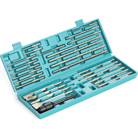 Bohrhammer Bohrer SDS Plus Hartmetall 27-teiliges Set Grün Box (1/5)