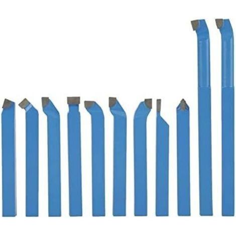 Set di 11 utensili per tornitura con inserti in metallo duro, set di utensili da taglio per tornio, set di frese per saldatura per tornio di metalli