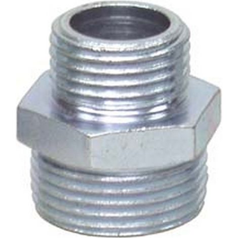 5PZ NIPLES ESAGONALE RIDOTTA ACCIAIO ZINCATO - M 1/2" M 1"