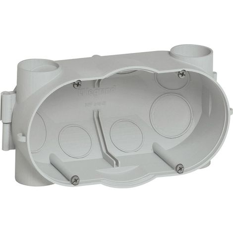 Legrand – Boîte Batibox pour béton 2 postes profondeur 58mm – Installation horizontale ou verticale – Entrées operculables pour tubes ICTA et IRL (1/2)