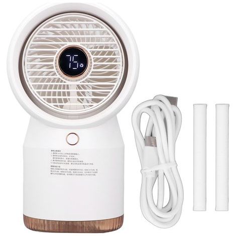 Ventilateur de bureau portable USB, mini climatiseur d'air silencieux avec brumisateur, 4 vitesses pour chambre et voiture (1/5)