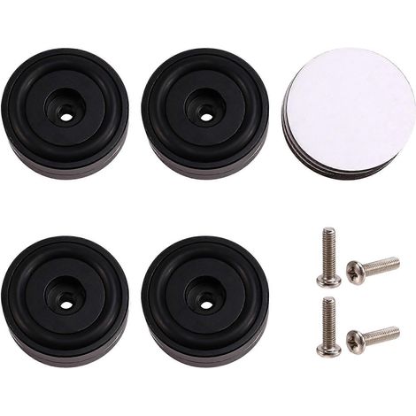 Lot de 4 pieds isolants HiFi pour platine vinyle, pointes de découplage audio, pour amplificateur/enceinte/platine vinyle, 40 x 15 mm, noir (1/4)