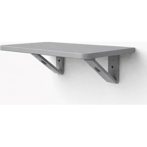 Mini estante organizador de pared gris para objetos pequeños y decoraciones.