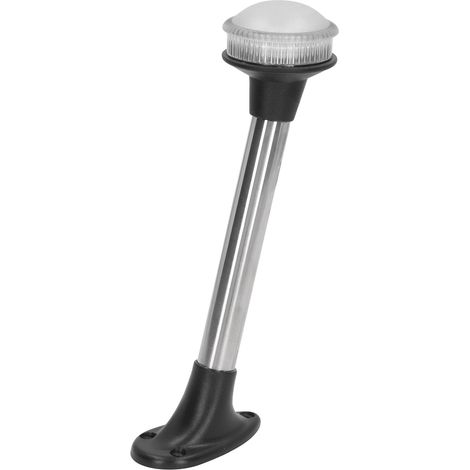 Projecteur omnidirectionnel à LED blanche de 23 cm (9 pouces) et 3 W, alimenté en 12-24 V CC, avec un angle de faisceau de 360° et une portée de 2 milles nautiques. Installation fixe, étanche (IP65). (1/5)