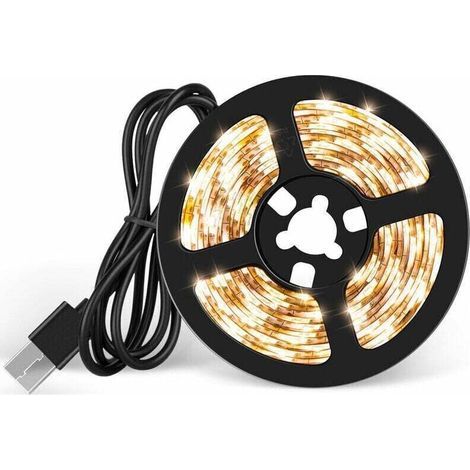 (2 pcs) Bande LED 4M, Bande LED Blanc Chaud, Bande USB 5V, Bande 240LED, Eclairage décoratif intérieur pour placard, chambre, étagère, TV, Bar, Décoration de fête (1/5)