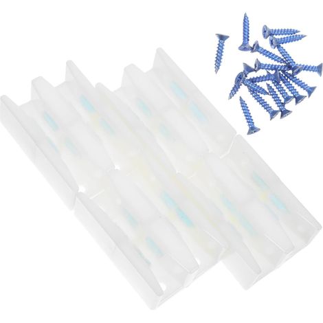 Lot de 4 Set de Set de Guides Inférieurs Légers pour Porte de Bain Coulissante en Plastique et Métal, Installation Facile pour Cabine de Bain (1/5)