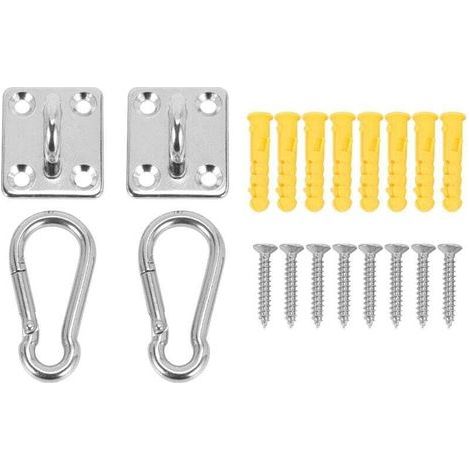 2 set di ganci a forma di U per appendere l'amaca multifunzionale a parete o soffitto, con robusta base in metallo per il fissaggio. (1/4)