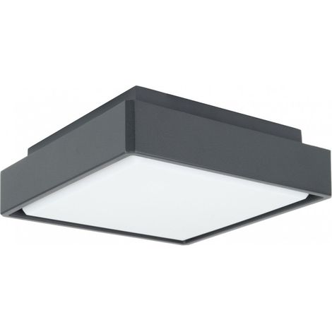 Plafoniera esterna LED 18W quadrata grigio scuro IP65 (1/4)